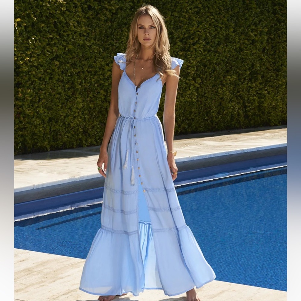 Melissa Odabash ALANNA CORNFLOWER LONG DRESS Sz M